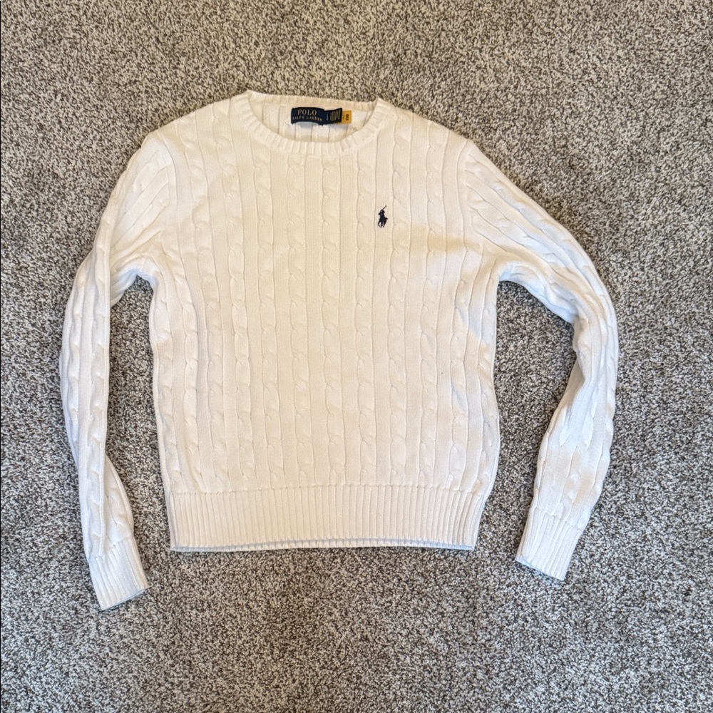 Polo by Ralph Lauren women’s White Cable Knit Sweater